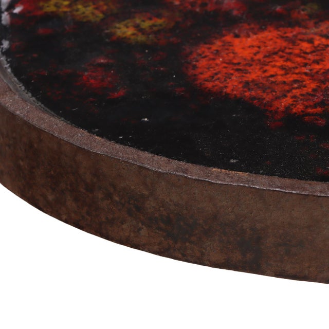 Pair of French Lava Stone and Wrought Iron Tables, C. 1970 For Sale - Image 4 of 8