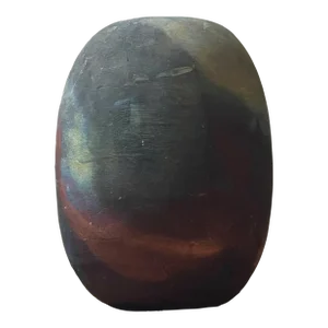 Vintage Raku Fired Postmodernist Ovoid Ceramic Vessel, Signed (Ca. 1992)