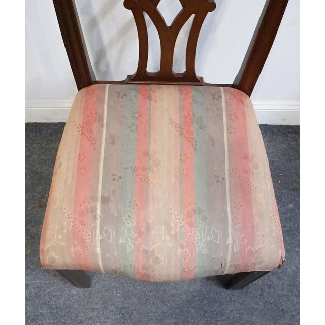 Brown Kindel Furniture Solid Mahogany Traditional Chippendale Style Dining Side Chair 76-070 - Oxford Finish For Sale - Image 8 of 11