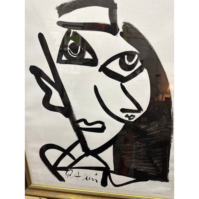 Peter Keil 1970s Peter Keil Abstract Cubist Portrait Painting For Sale - Image 4 of 7