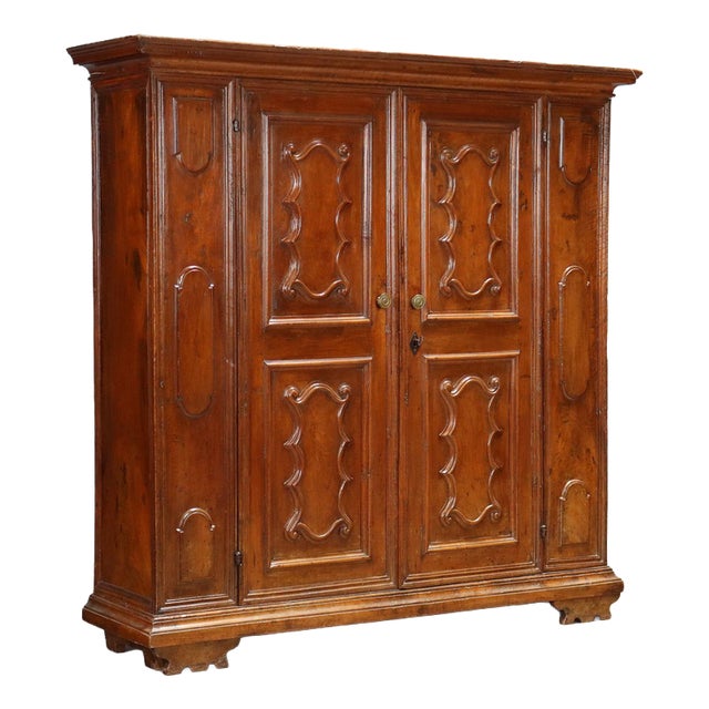 Antique Baroque Walnut Cabinet, 1700s For Sale