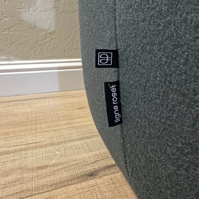 Blue Ligne Roset Pierre Paulin Pumpkin Chair & Ottoman Set For Sale - Image 8 of 8