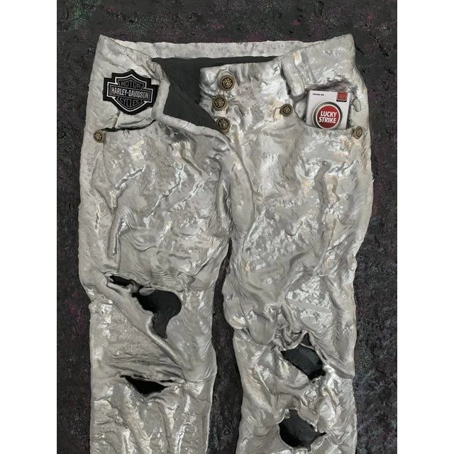 Walter Parini, L'uomo che camminava nella terra di nessuno, Mixed Media on Canvas with Applications, 2010 For Sale - Image 7 of 13