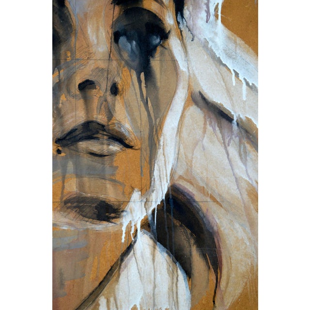 "Alida Valli" Contemporary Abstract Expressionist Modern Portrait Painting by Mariona Millá For Sale In Monterey, CA - Image 6 of 9