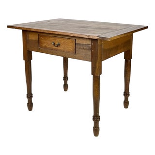 19th Century Southern Federal Inlaid Walnut & Yellow Pine Tavern Table For Sale