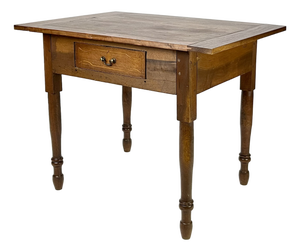 19th Century Southern Federal Inlaid Walnut & Yellow Pine Tavern Table