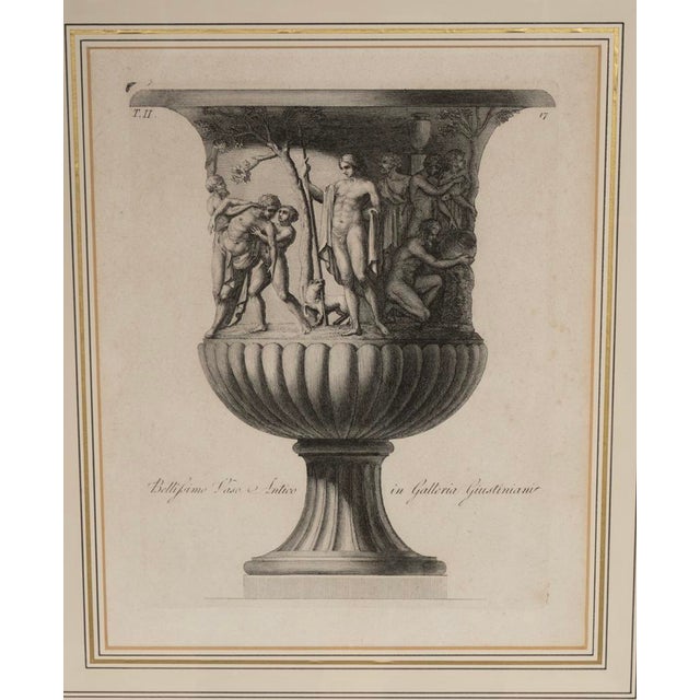 Grand Tour Set of Ten Framed Engravings of Classical Vases by Carlo Antonini For Sale - Image 3 of 12