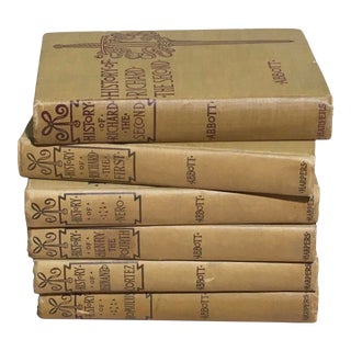 1920s Abbott Makers of History Books Set of 6 Richard 1st 2nd Henry 4th Cortez Romulus Nero For Sale