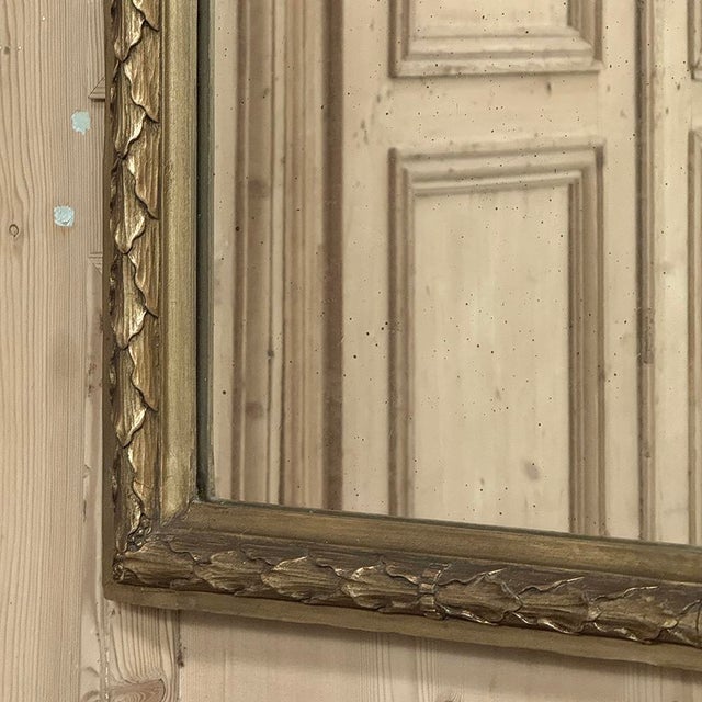 19th Century Italian Hand Carved Giltwood Louis XVI Mirror For Sale - Image 14 of 17