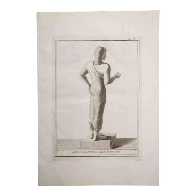 Ancient Etruscan Statue, 18th-Century, Original Etching For Sale