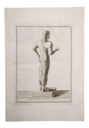 Ancient Etruscan Statue, 18th-Century, Original Etching