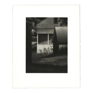 1996 Robert Kipniss Mezzotint Etching “Evening With White Porch” For Sale