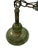 Antique Art Deco Brass Pan 3 Light Chandelier Ceiling Light 1920s Green & Gold For Sale - Image 9 of 12