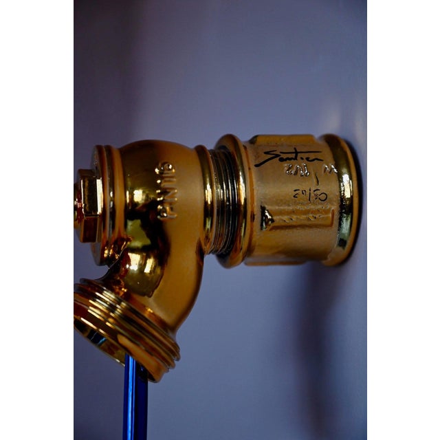 Metal Santicri, Running Out Wall Sculpture, 2000s, Chrome-Plated Resin and Gold Faucet For Sale - Image 7 of 10