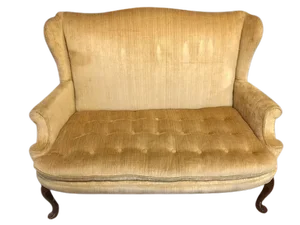 Century George II Maple & Gold Settee on Four Carved Cabriole Legs