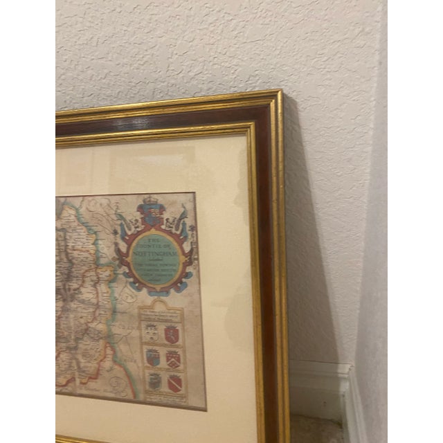 Wood Late 20th Century Exquisite Ethan Allen “British Country Map” Framed & Matted Print "Mint" Condition For Sale - Image 7 of 11