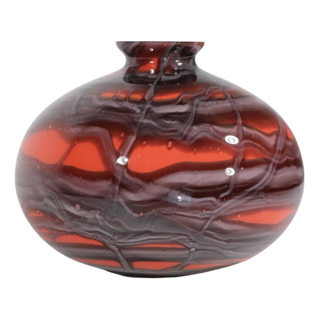 Czechoslovakian Kralik Art Glass Tango Web Vase C. 1930's For Sale