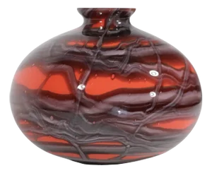Czechoslovakian Kralik Art Glass Tango Web Vase C. 1930's