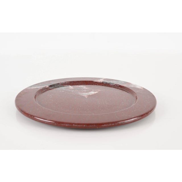 Mid-Century Porphyry Red Marble Decorative Plate, 1950s For Sale - Image 9 of 13