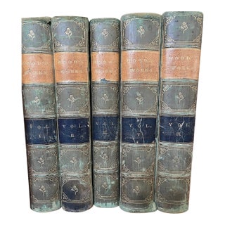 Antique 1869-1870 Victorian Library Set: The Works of Thomas Hood (5 Volumes) For Sale