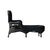 Antique Victorian wicker chaise lounge featuring an ornate, high fan-back style and a dramatic black painted finish. This...