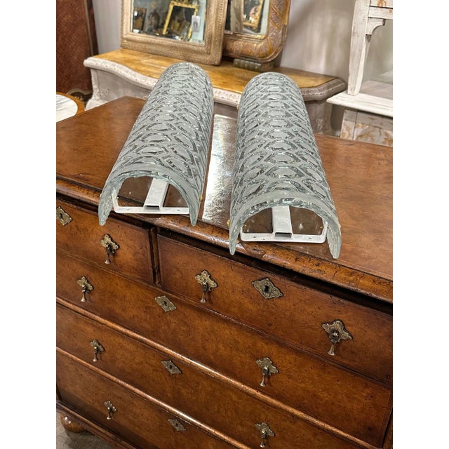 Not Yet Made - Made To Order Pair of Murano Blue Glass Hex Form Sconces For Sale - Image 5 of 8