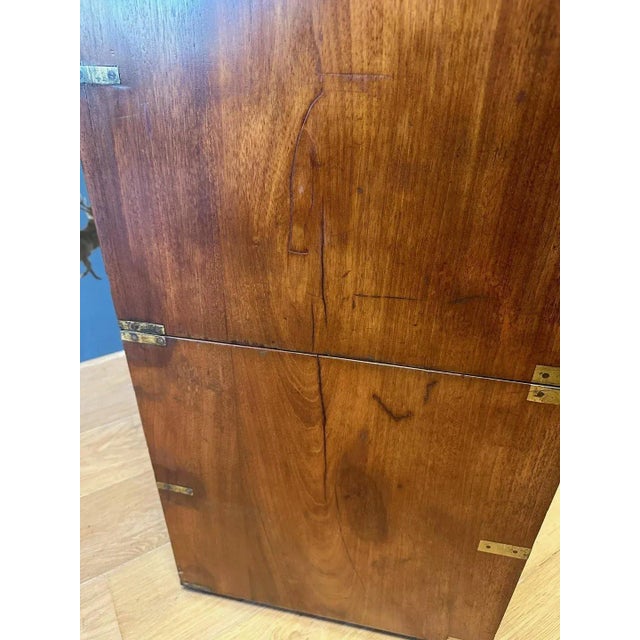 Tan Antique Campaign Chest of Drawers For Sale - Image 8 of 13
