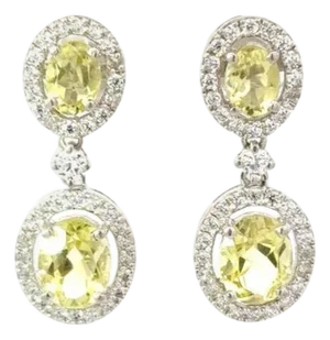 Lemon Topaz Statement Drop Earrings in 925 Sterling Silver for Her, a Pair