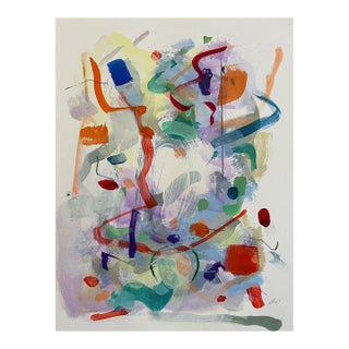 Contemporary Abstract Acrylic and Mixed Media on Paper "Duet (P)" by Gina Werfel For Sale