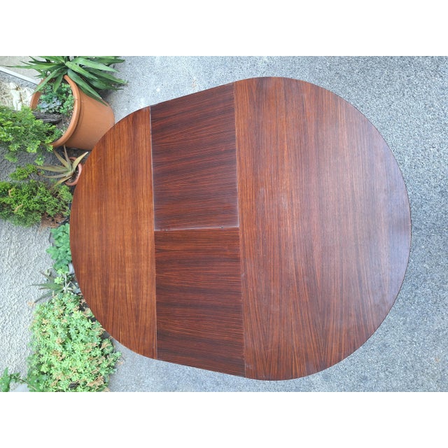 Wood Wooden Dining Table with Extendable Round Top, 1950s For Sale - Image 7 of 10