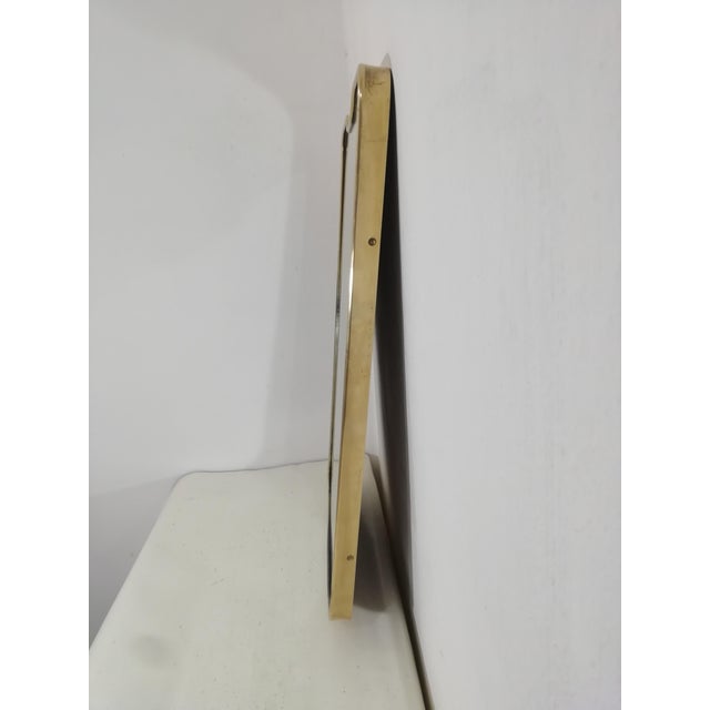 Mid-Century Modern Vintage Mirror with Brass Frame, Italy, 1950s For Sale - Image 3 of 8