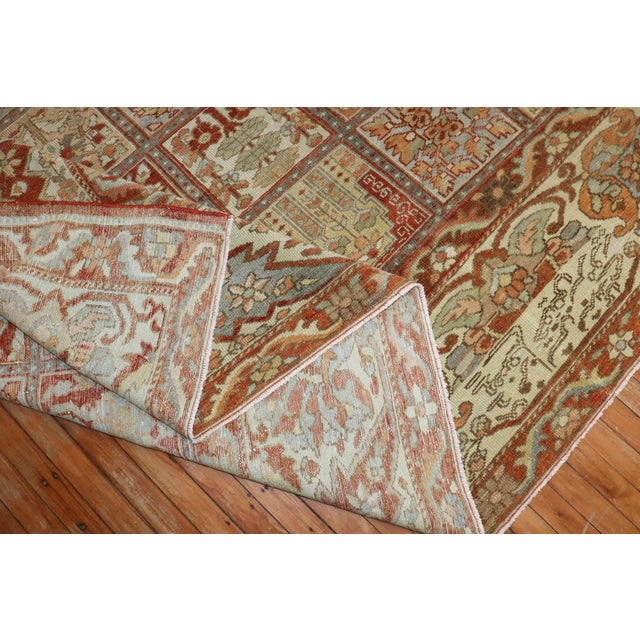 1930s Persian Bakhtiari Oversize Square Rug with an all over garden box design