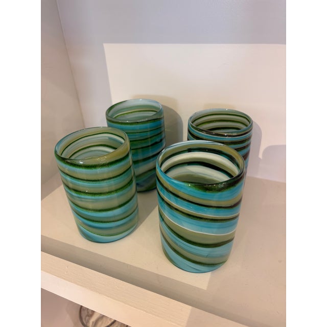 Hand Blown Glass Barware Glasses Set of 4 For Sale In Mobile - Image 6 of 6