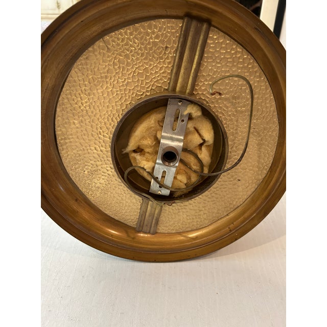 Vintage Victorian Frosted Glass/Brass Flush Mount Ceiling Light For Sale - Image 4 of 6