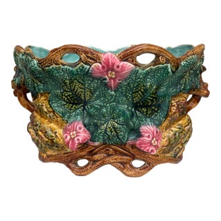 Majolica Pumpkin Jardinière Onnaing, Circa 1880 For Sale