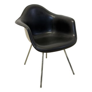 Herman Miller Black Naugahyde Arm Chair by Charles and Ray Eames, 1950 For Sale