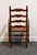 Statton Furniture Solid Hard Rock Maple Colonial Early American Ladder Back Dining Arm Chair W. Rush Seat For Sale In Kansas City - Image 6 of 10
