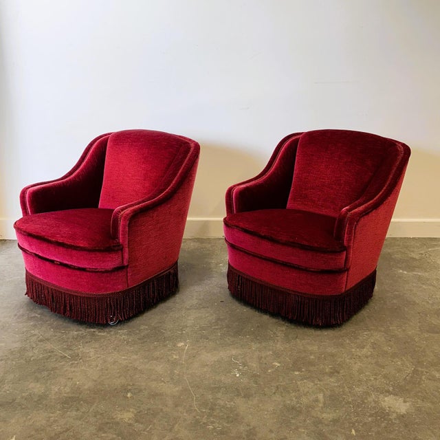80 cm high x 72 cm wide x 80 cm deep; seat height approximately 42 cm. a striking pair of vintage french club chairs...