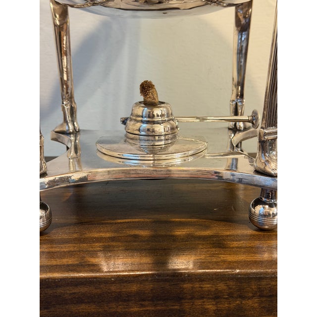 Antique 19th-Century Egyptian Revival Silver-Plated Samovar With Sphinx Finial For Sale - Image 12 of 16