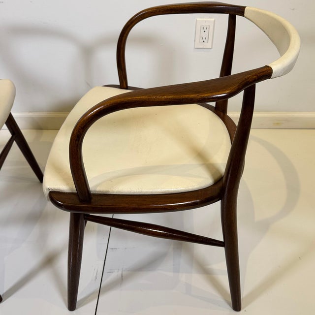 Pair of MCM Walnut Armchairs by Jack Cartwright for Boling Chair 1958 For Sale - Image 9 of 9