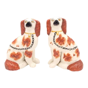 Pair of English Staffordshire Spaniels, Circa 1880