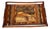 French Wooden Marquetry Tray with Craftwork Winter Scene, 1950s For Sale
