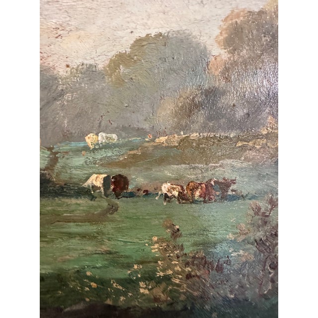 Antique English Landscape on Canvas For Sale In Philadelphia - Image 6 of 10