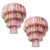 Vintage Murano Glass Tiered Chandeliers with 78 Alabaster Pink Glasses, 1990s, Set of 2 For Sale