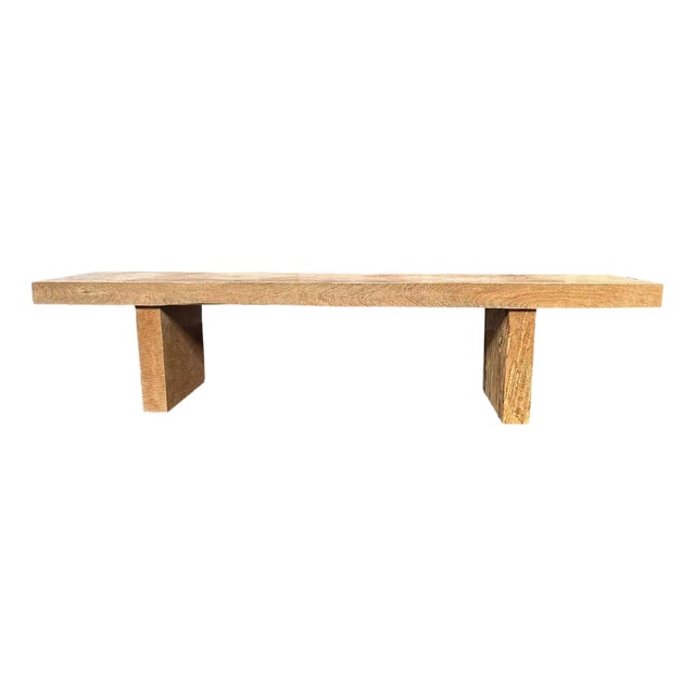 Sculptural Mango Wood Bench Modern Organic For Sale