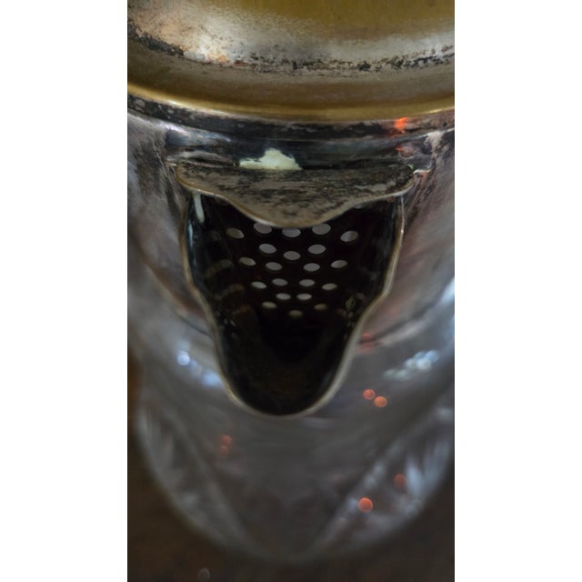 Mid 20th Century Cut Crystal and Silverplate Ice-Tube Beverage Pitcher For Sale - Image 17 of 18