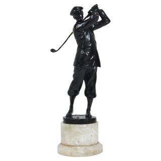 Golf Player Harry Vardon Bronze Statue by Richard Thuss, Vienna, 1925 For Sale
