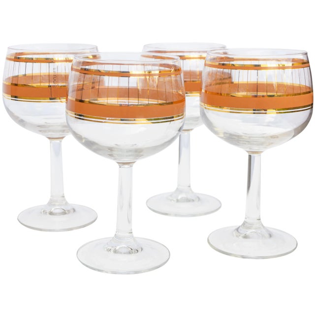 Mid 20th Century Vintage Gold-Rimmed Glasses- Set of 4 For Sale - Image 5 of 5