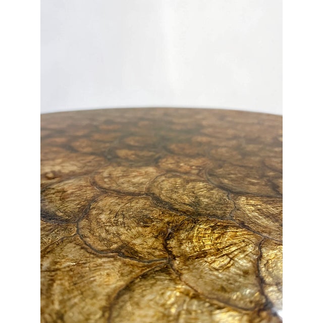 Vintage 60s Illuminated Capiz Shell & Jewels Accent Table For Sale - Image 4 of 12