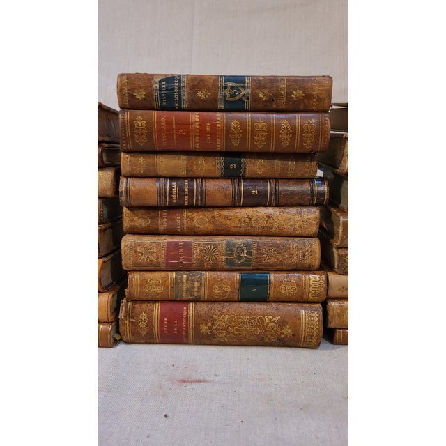 Vintage Leather Books- 40 Pieces For Sale - Image 4 of 6